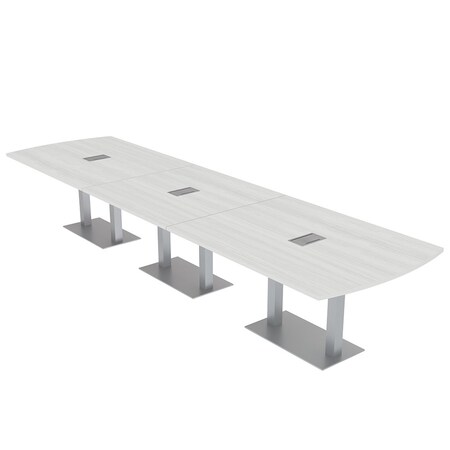 Skutchi Designs 45 in W, 166 in L, 29 in H, Engineered Wood Top, White HAR-AREC-46X168-DOU-ELEC-WHCYPRESS